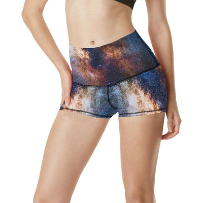 Celestial Milky way Galaxy High Waisted Spandex Shorts-JTAMIGO.COM