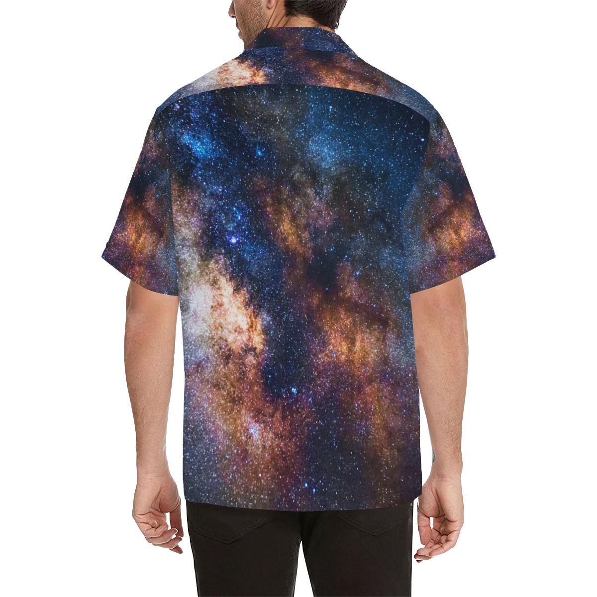 Celestial Milky way Galaxy Men Aloha Hawaiian Shirt