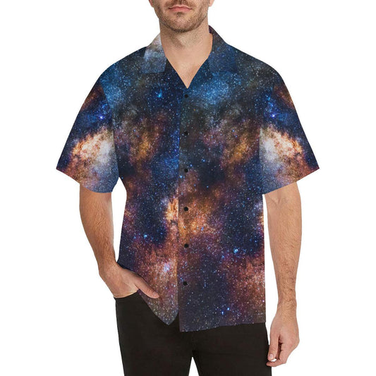 Celestial Milky way Galaxy Men Aloha Hawaiian Shirt