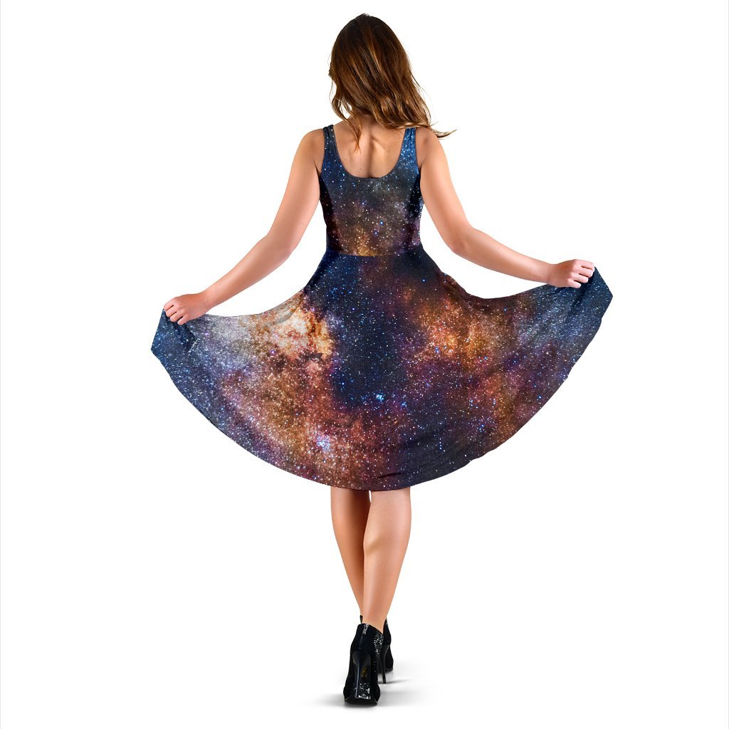 Celestial Milky Way Galaxy Sleeveless Dress