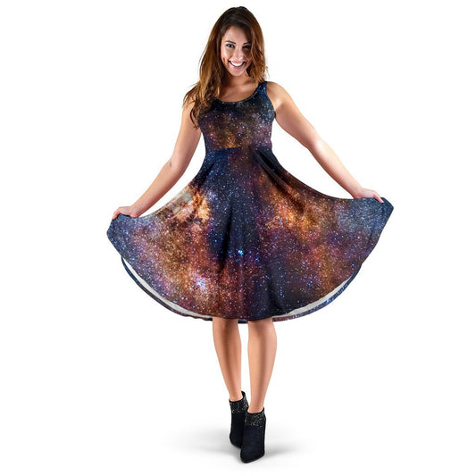 Celestial Milky Way Galaxy Sleeveless Dress
