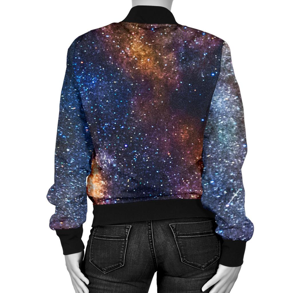 Celestial Milky Way Galaxy Women Casual Bomber Jacket