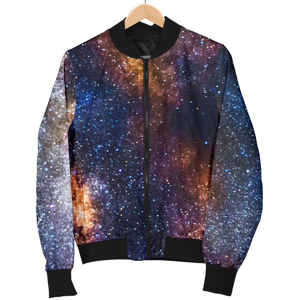 Celestial Milky Way Galaxy Women Casual Bomber Jacket
