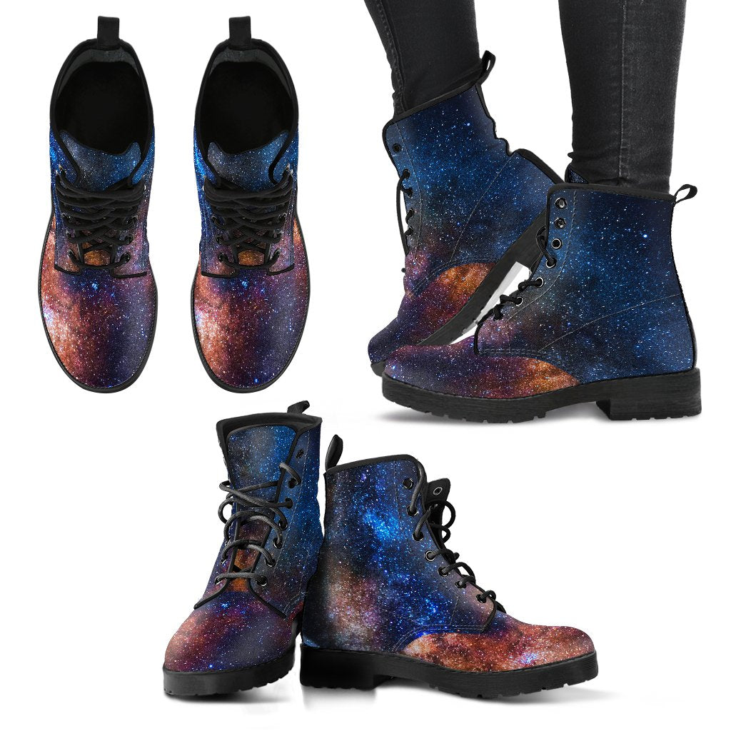 Celestial Milky way Galaxy Women Leather Boots-JTAMIGO.COM