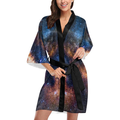 Celestial Milky way Galaxy Women Short Kimono Robe