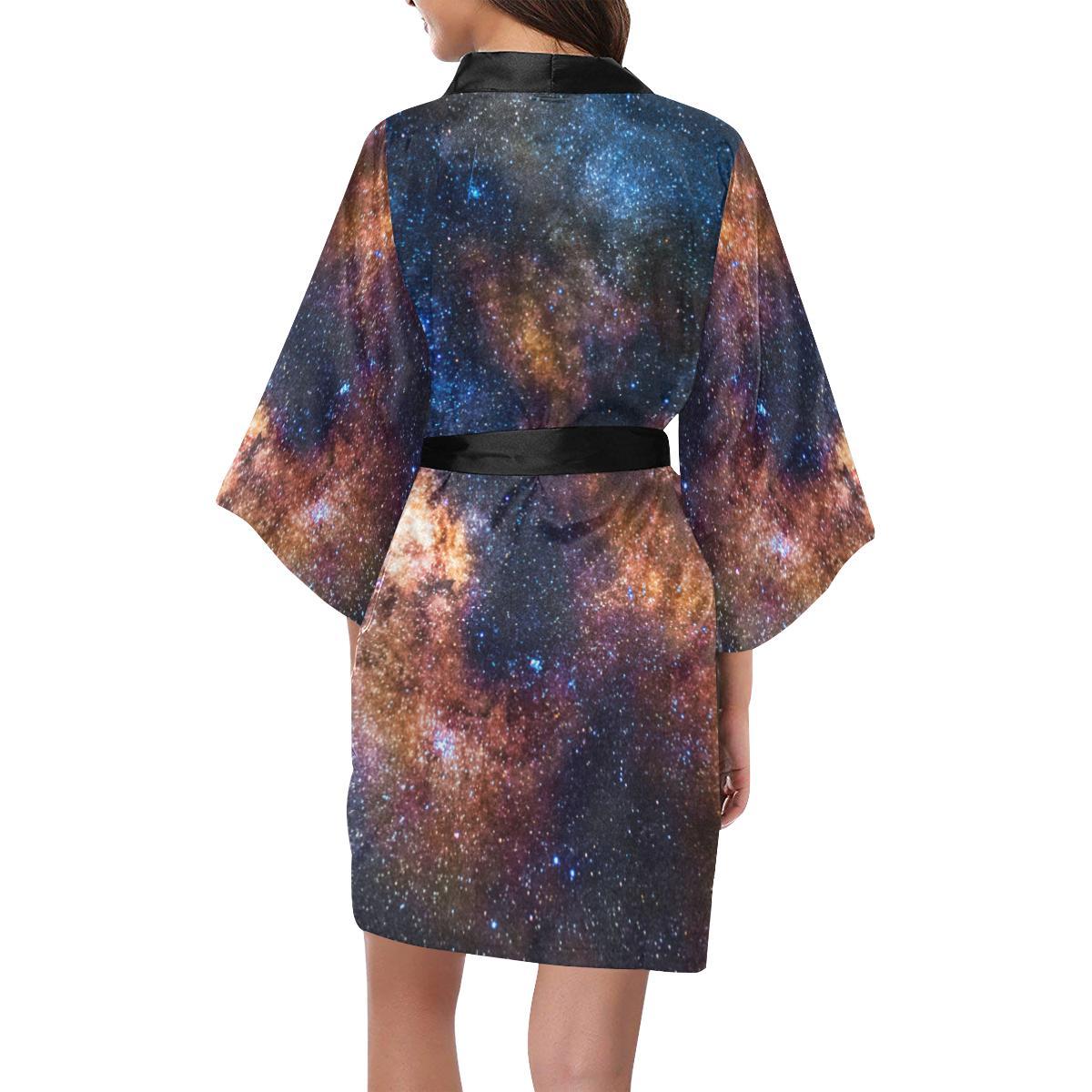 Celestial Milky way Galaxy Women Short Kimono Robe