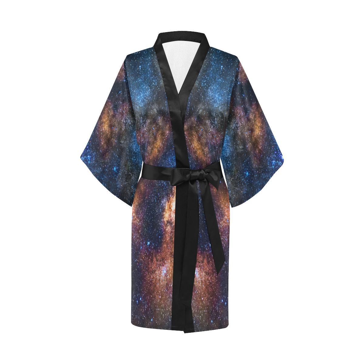 Celestial Milky way Galaxy Women Short Kimono Robe