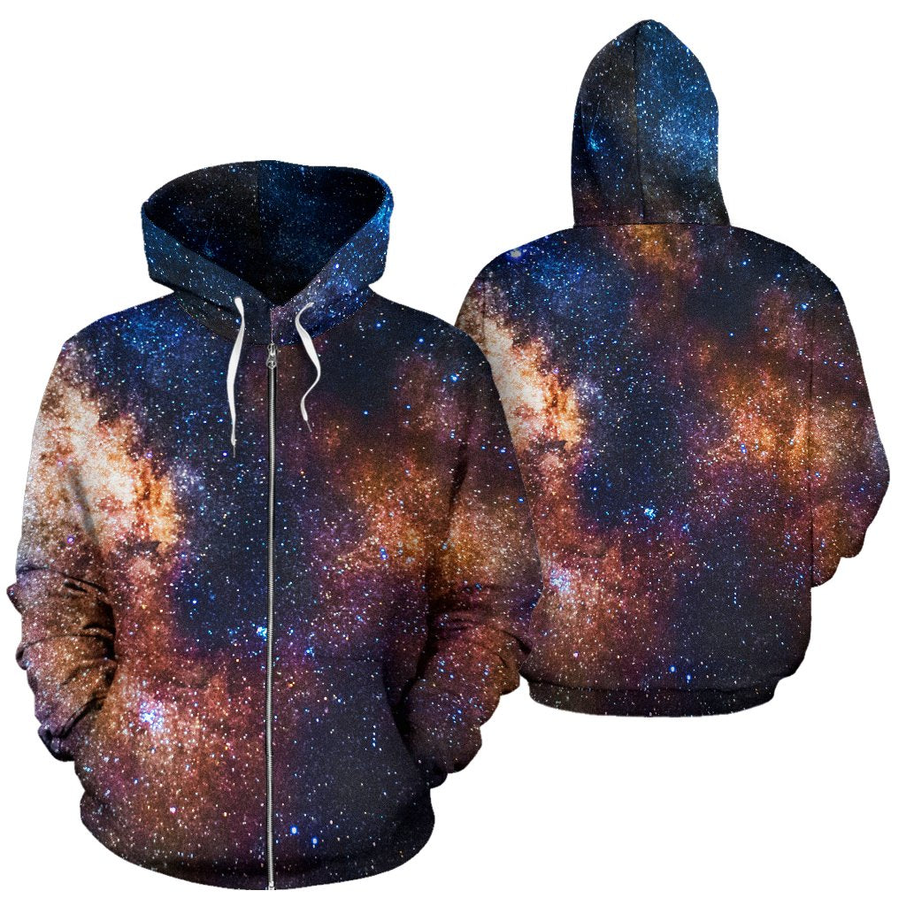 Celestial Milky way Galaxy Zip Up Hoodie