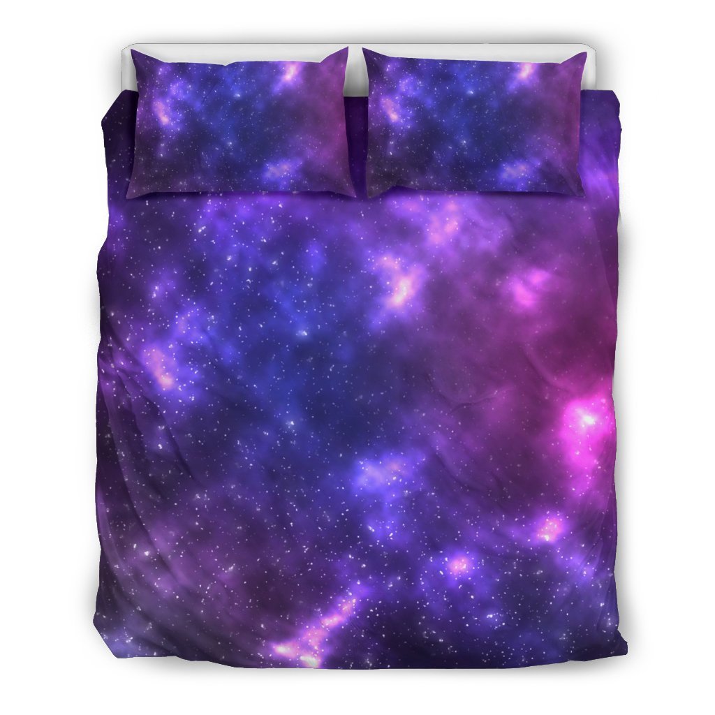Celestial Purple Blue Galaxy Duvet Cover Bedding Set