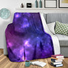 Celestial Purple Blue Galaxy Fleece Blanket