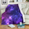Celestial Purple Blue Galaxy Fleece Blanket