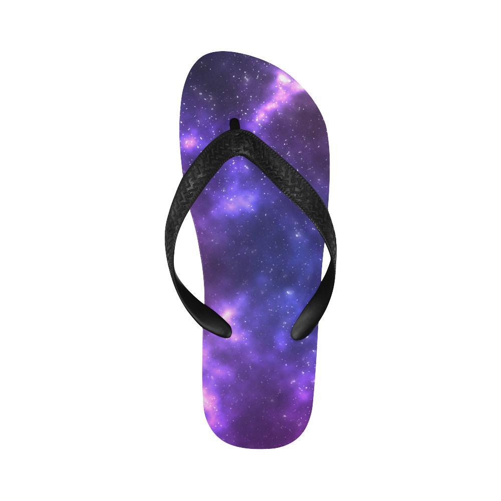 Celestial Purple Blue Galaxy Flip Flops-JTAMIGO.COM