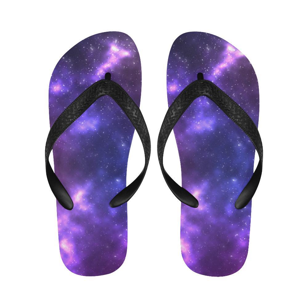 Celestial Purple Blue Galaxy Flip Flops-JTAMIGO.COM