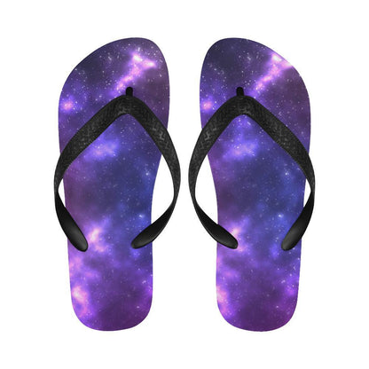 Celestial Purple Blue Galaxy Flip Flops-JTAMIGO.COM