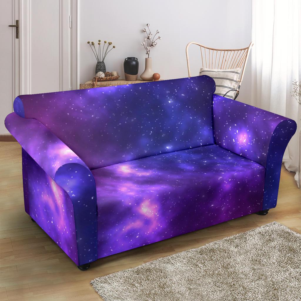 Celestial Purple Blue Galaxy Loveseat Slipcover-JTAMIGO.COM