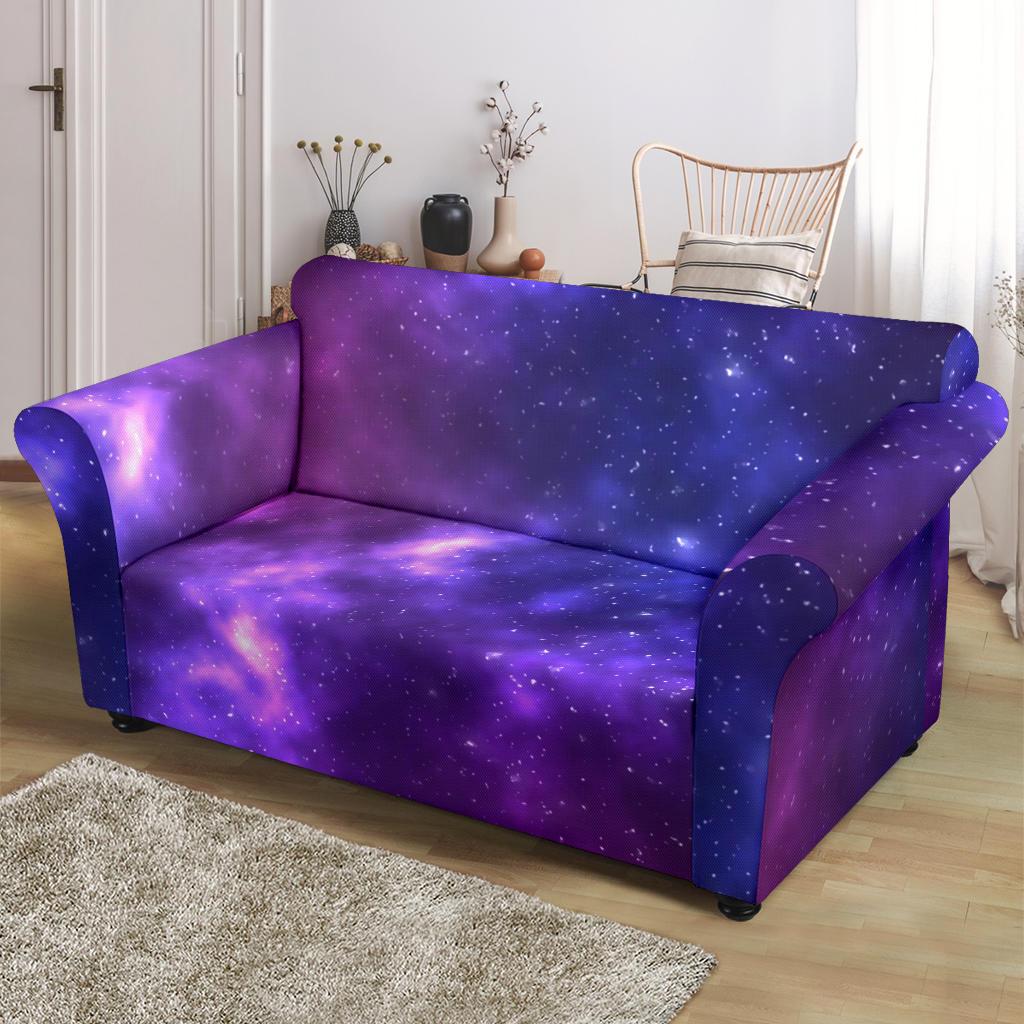Celestial Purple Blue Galaxy Loveseat Slipcover-JTAMIGO.COM