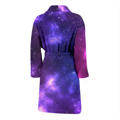 Celestial Purple Blue Galaxy Men Bath Robe-JTAMIGO.COM