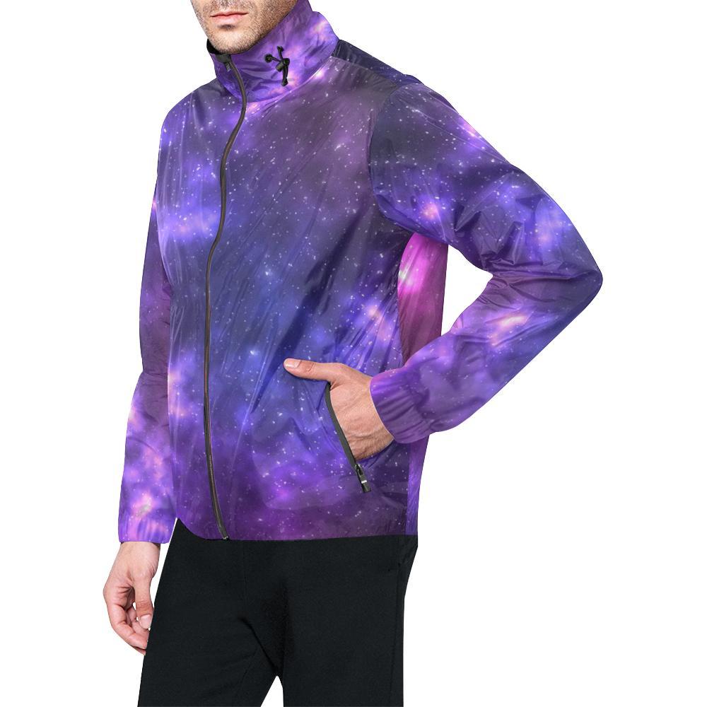 Celestial Purple Blue Galaxy Men Windbreaker Jacket-JTAMIGO.COM
