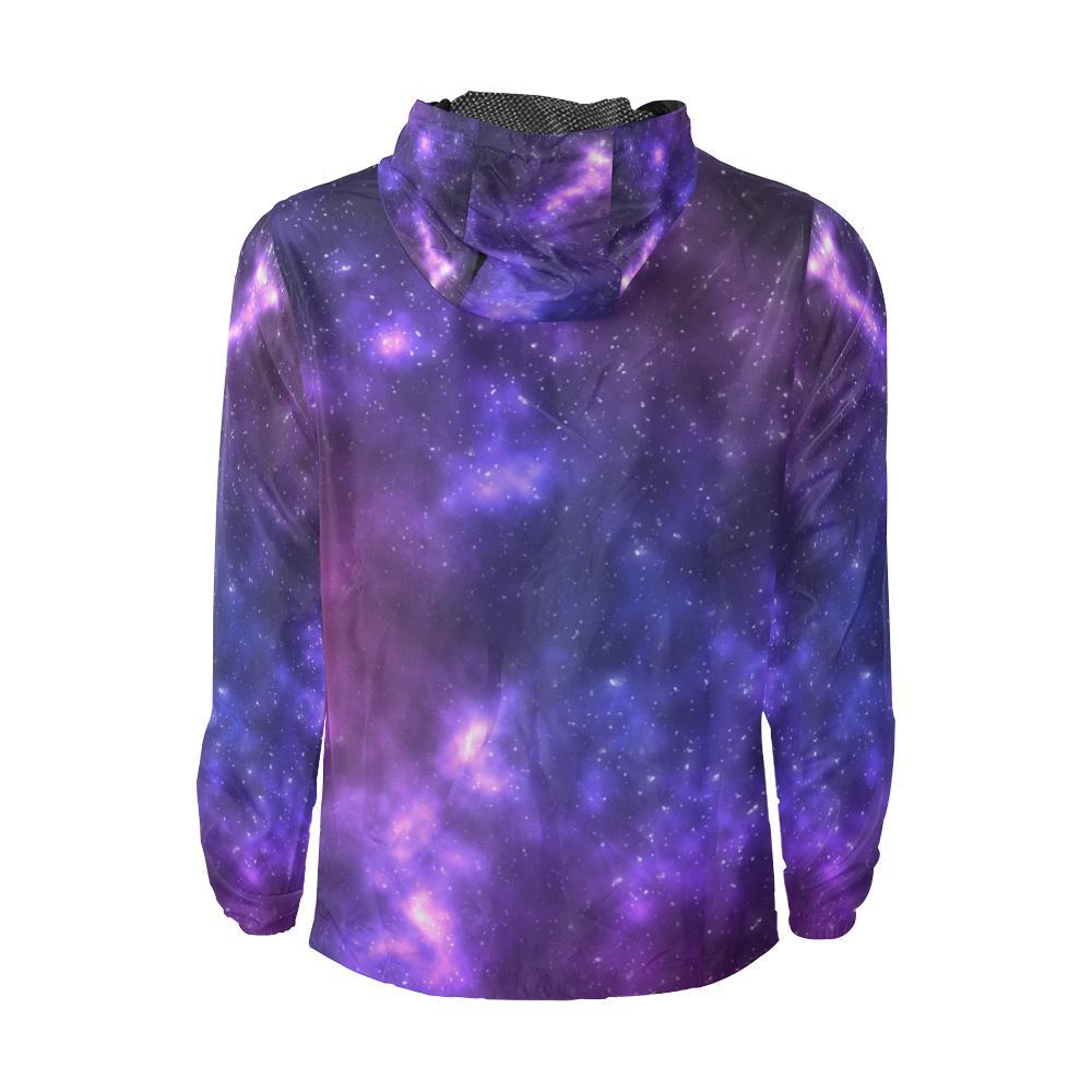 Celestial Purple Blue Galaxy Men Windbreaker Jacket-JTAMIGO.COM