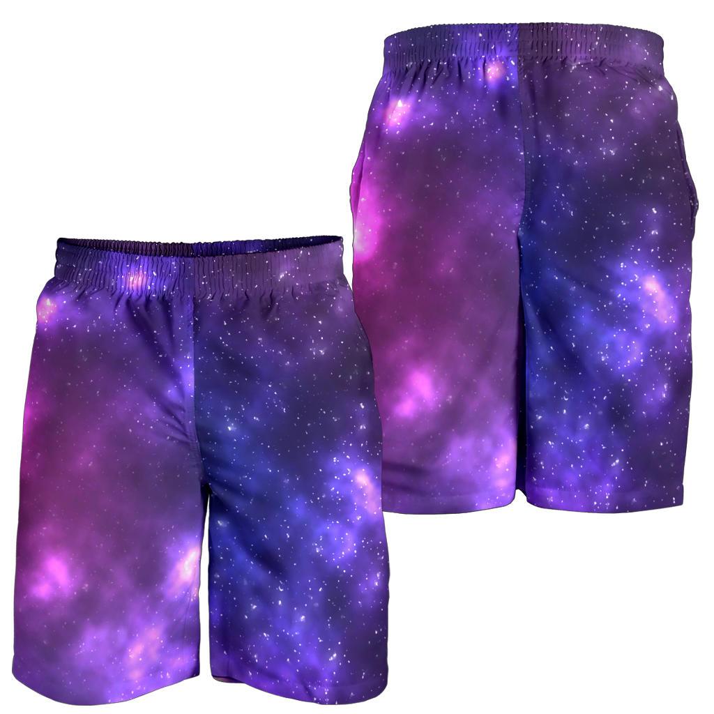 Celestial Purple Blue Galaxy Mens Shorts-JTAMIGO.COM