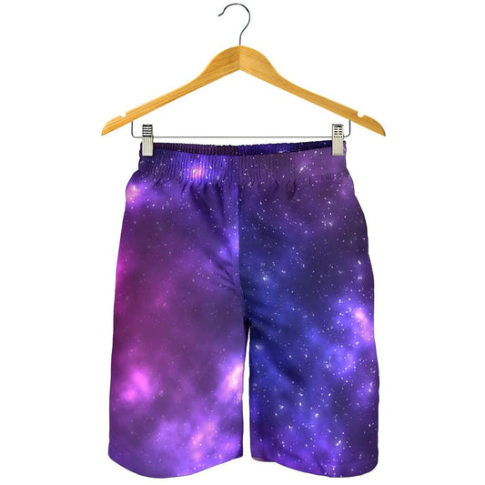 Celestial Purple Blue Galaxy Mens Shorts-JTAMIGO.COM