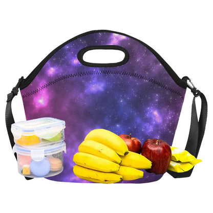 Celestial Purple Blue Galaxy Neoprene Lunch Bag (Model 1669)(Large)-JTAMIGO.COM