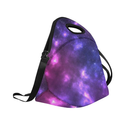 Celestial Purple Blue Galaxy Neoprene Lunch Bag (Model 1669)(Large)-JTAMIGO.COM