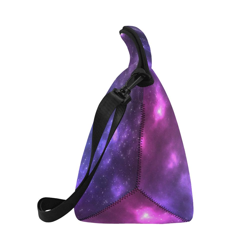 Celestial Purple Blue Galaxy Neoprene Lunch Bag (Model 1669)(Large)-JTAMIGO.COM