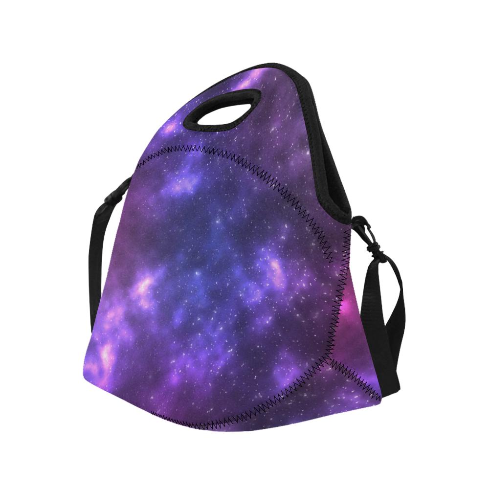 Celestial Purple Blue Galaxy Neoprene Lunch Bag (Model 1669)(Large)-JTAMIGO.COM
