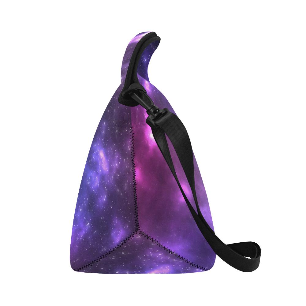 Celestial Purple Blue Galaxy Neoprene Lunch Bag (Model 1669)(Large)-JTAMIGO.COM