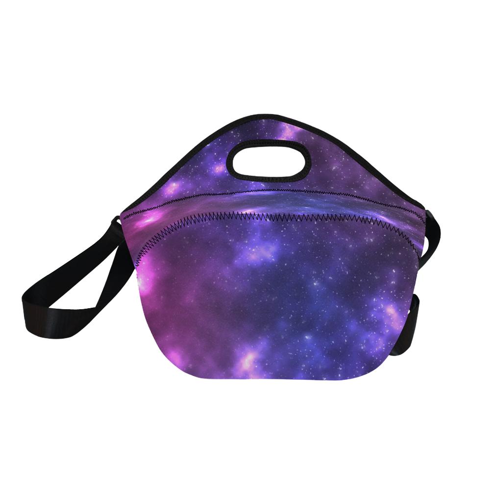 Celestial Purple Blue Galaxy Neoprene Lunch Bag (Model 1669)(Large)-JTAMIGO.COM