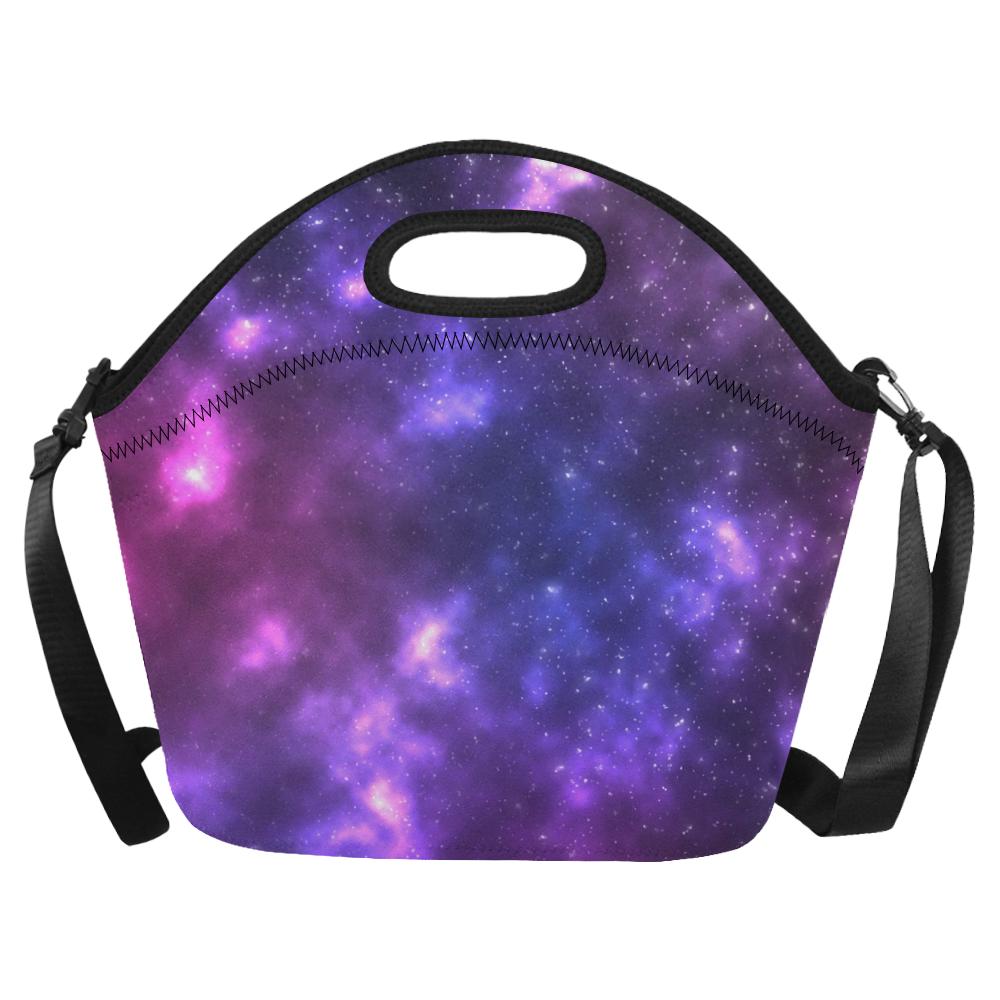 Celestial Purple Blue Galaxy Neoprene Lunch Bag (Model 1669)(Large)-JTAMIGO.COM