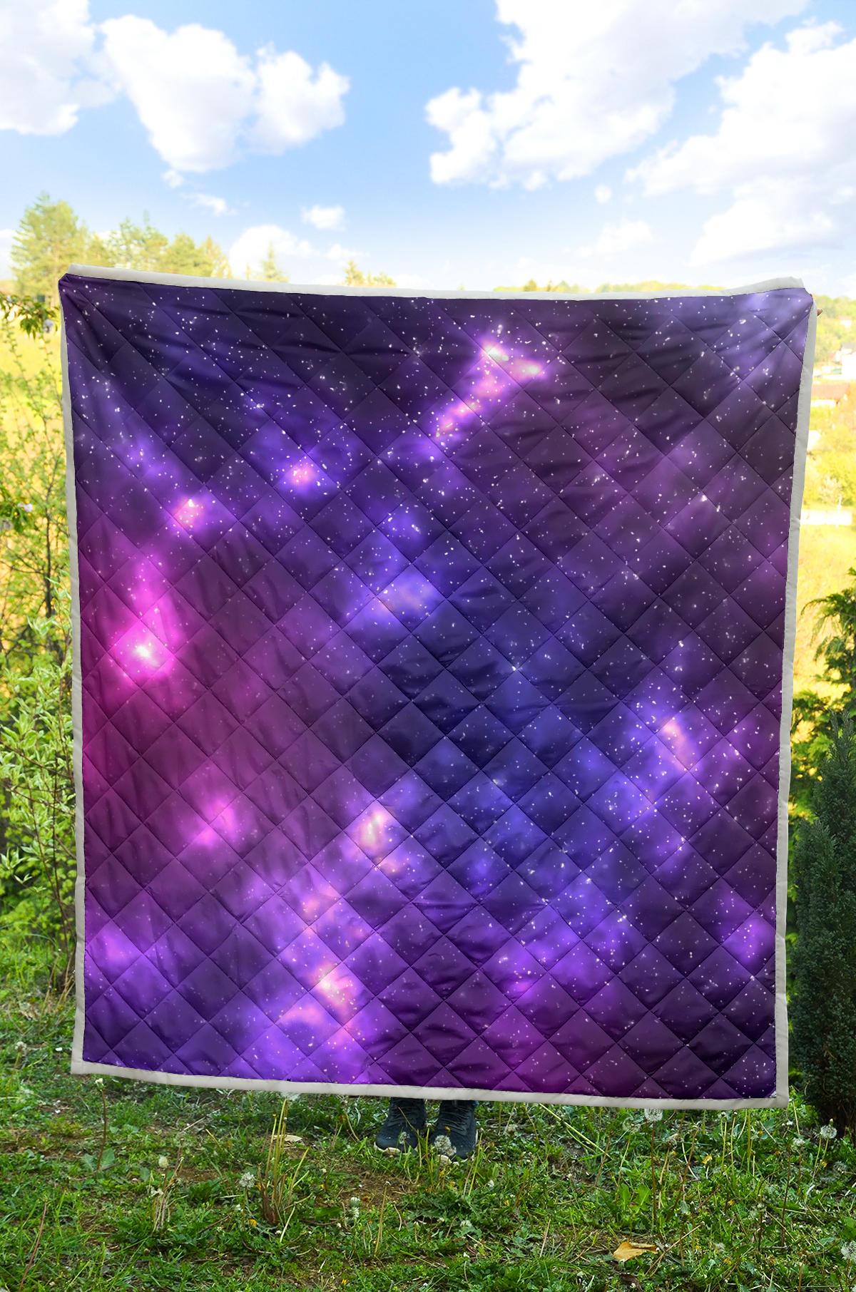 Celestial Purple Blue Galaxy Premium Quilt-JTAMIGO.COM