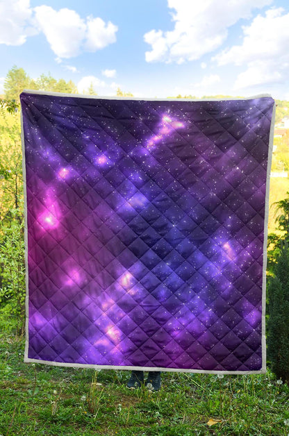 Celestial Purple Blue Galaxy Premium Quilt-JTAMIGO.COM