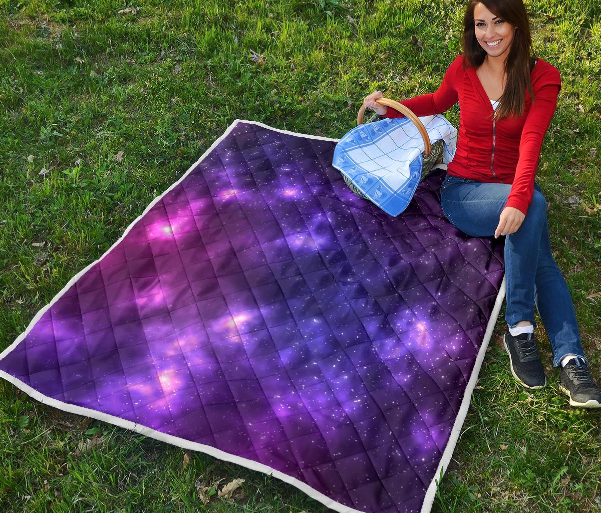 Celestial Purple Blue Galaxy Premium Quilt-JTAMIGO.COM