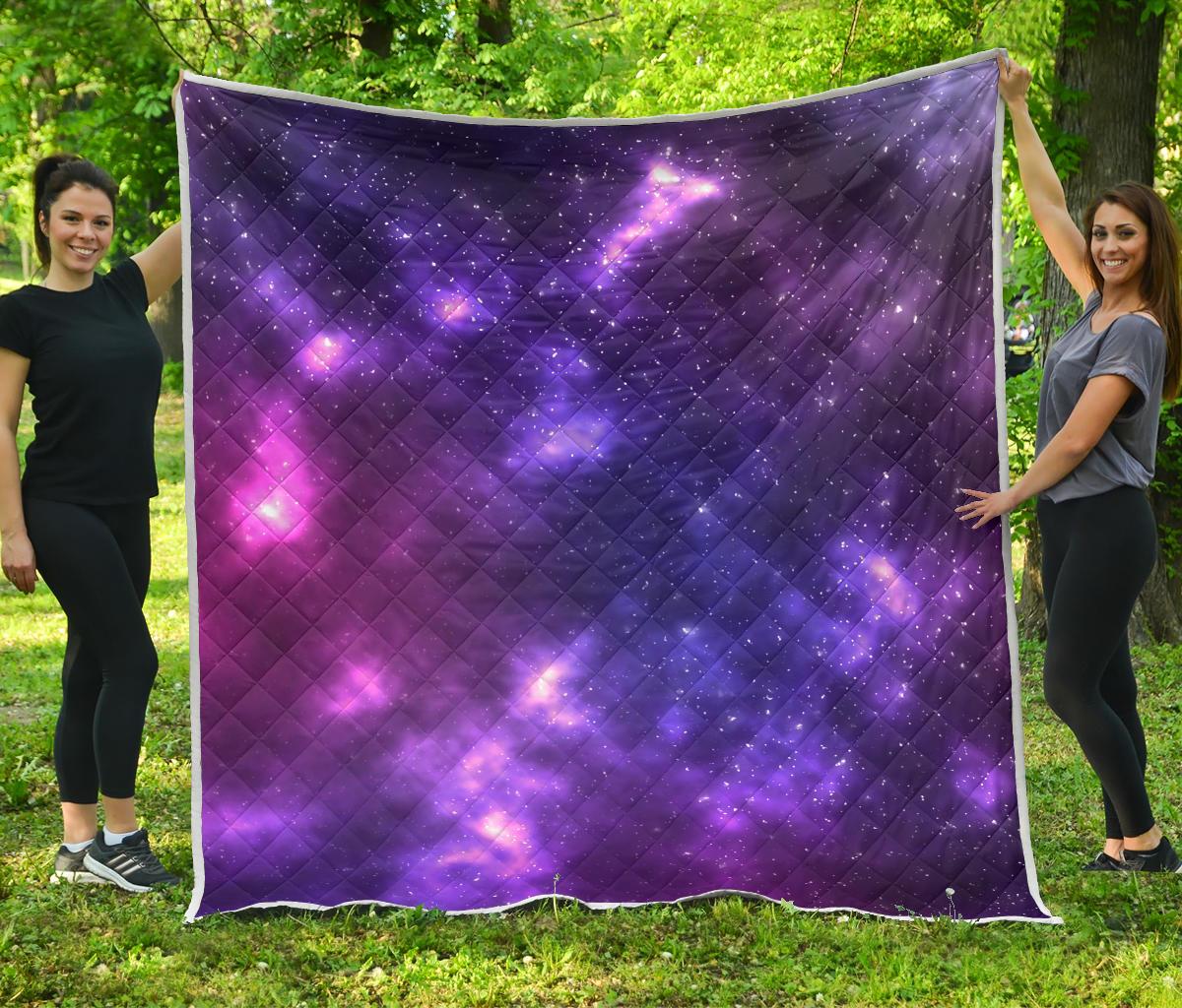 Celestial Purple Blue Galaxy Premium Quilt-JTAMIGO.COM