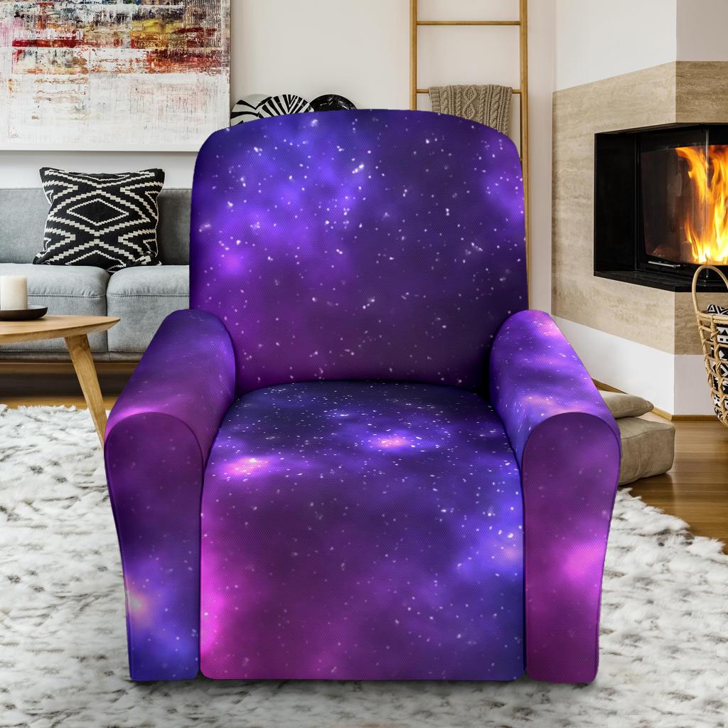 Celestial Purple Blue Galaxy Single Sofa Slipcover -JTAMIGO.COM
