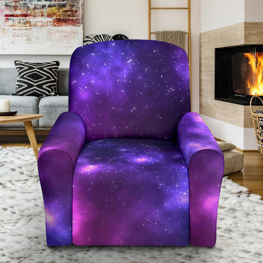 Celestial Purple Blue Galaxy Single Sofa Slipcover -JTAMIGO.COM