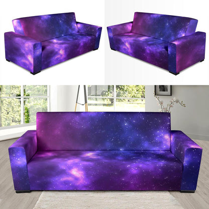 Celestial Purple Blue Galaxy Sofa Slipcover-JTAMIGO.COM