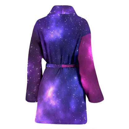 Celestial Purple Blue Galaxy Women Bath Robe-JTAMIGO.COM