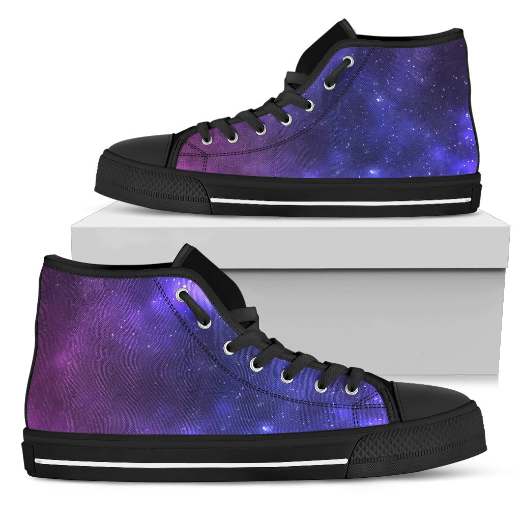 Celestial Purple Blue Galaxy Women High Top Shoes