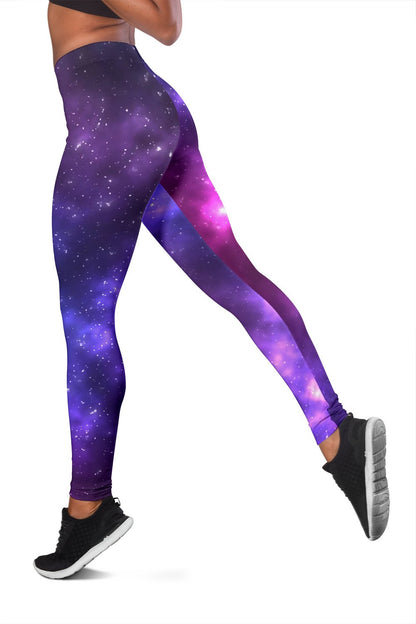 Celestial Purple Blue Galaxy Women Leggings