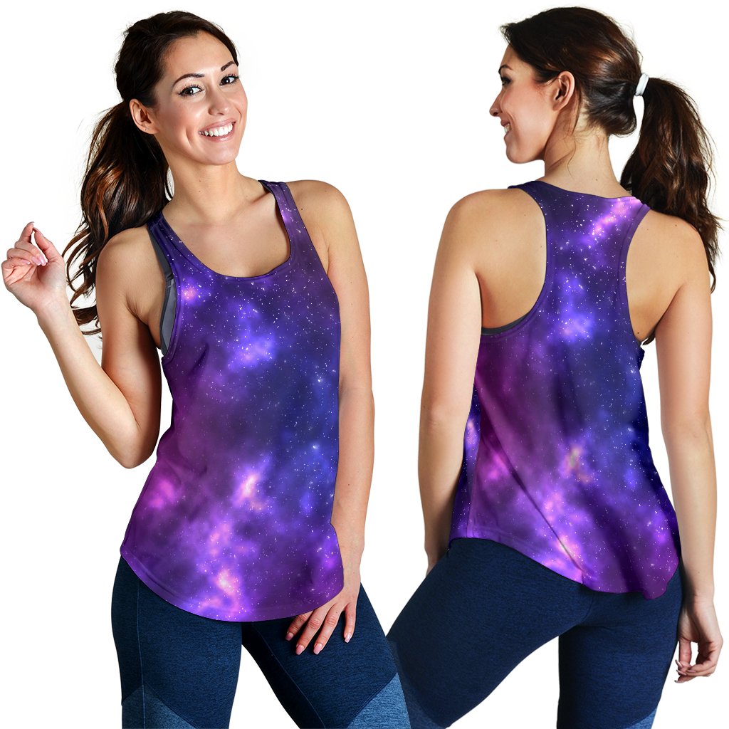 Celestial Purple Blue Galaxy Women Racerback Tank Top