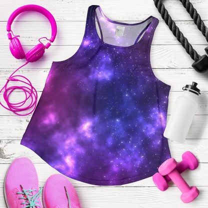 Celestial Purple Blue Galaxy Women Racerback Tank Top