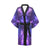 Celestial Purple Blue Galaxy Women Short Kimono Robe