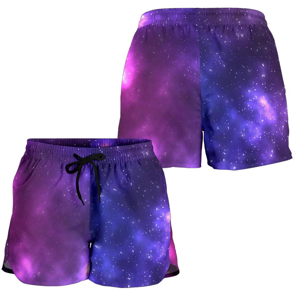 Celestial Purple Blue Galaxy Women Shorts-JTAMIGO.COM