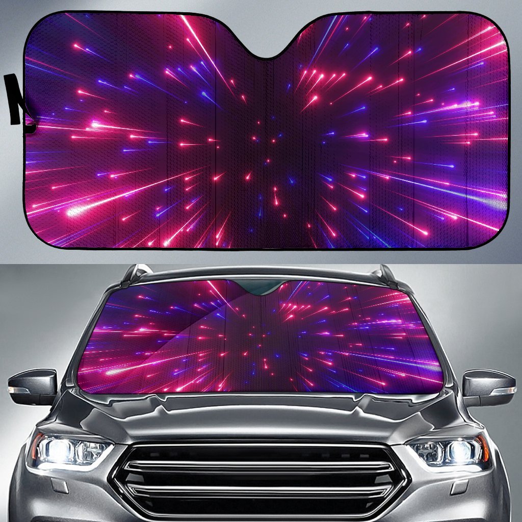 Celestial Purple Blue Neon Speed Light Car Sun Shade For Windshield