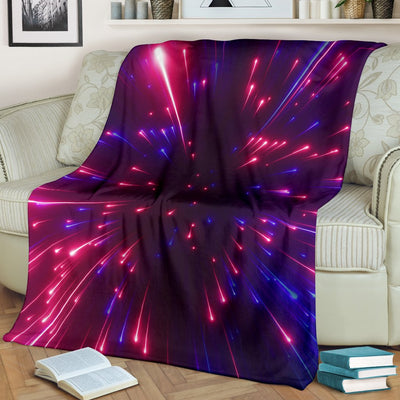 Celestial Purple Blue Neon Speed Light Fleece Blanket