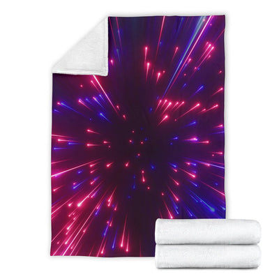 Celestial Purple Blue Neon Speed Light Fleece Blanket