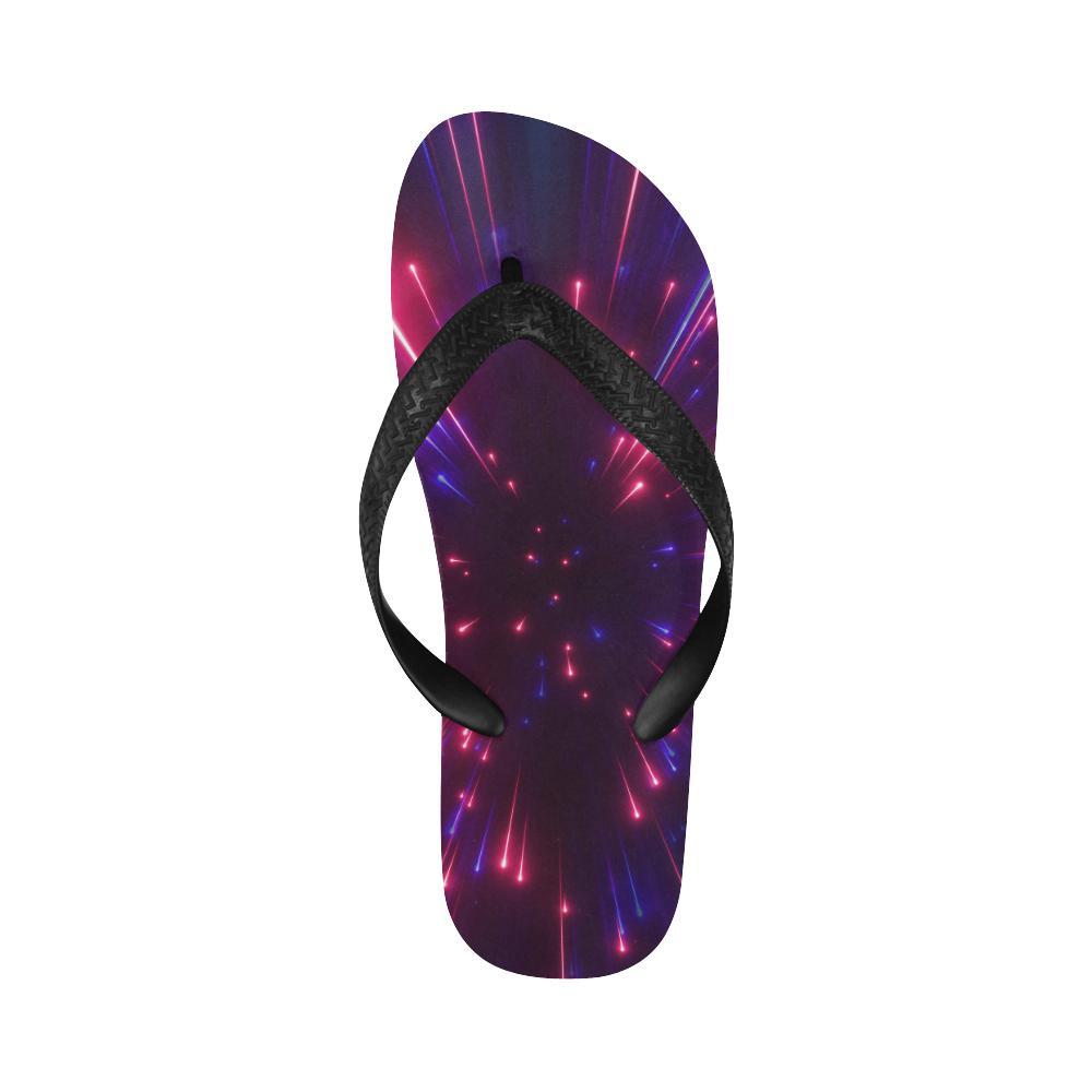 Celestial Purple Blue Neon Speed Light Flip Flops-JTAMIGO.COM